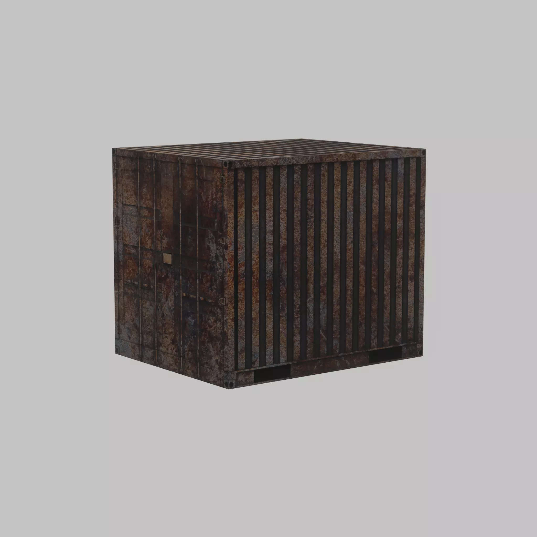Shipping Container rusty 10-ft Low-poly 3D model_68