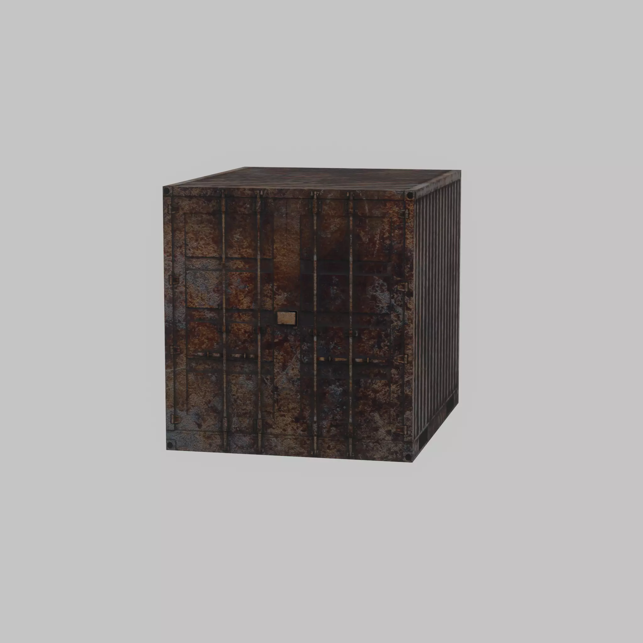 Shipping Container rusty 10-ft Low-poly 3D model_41