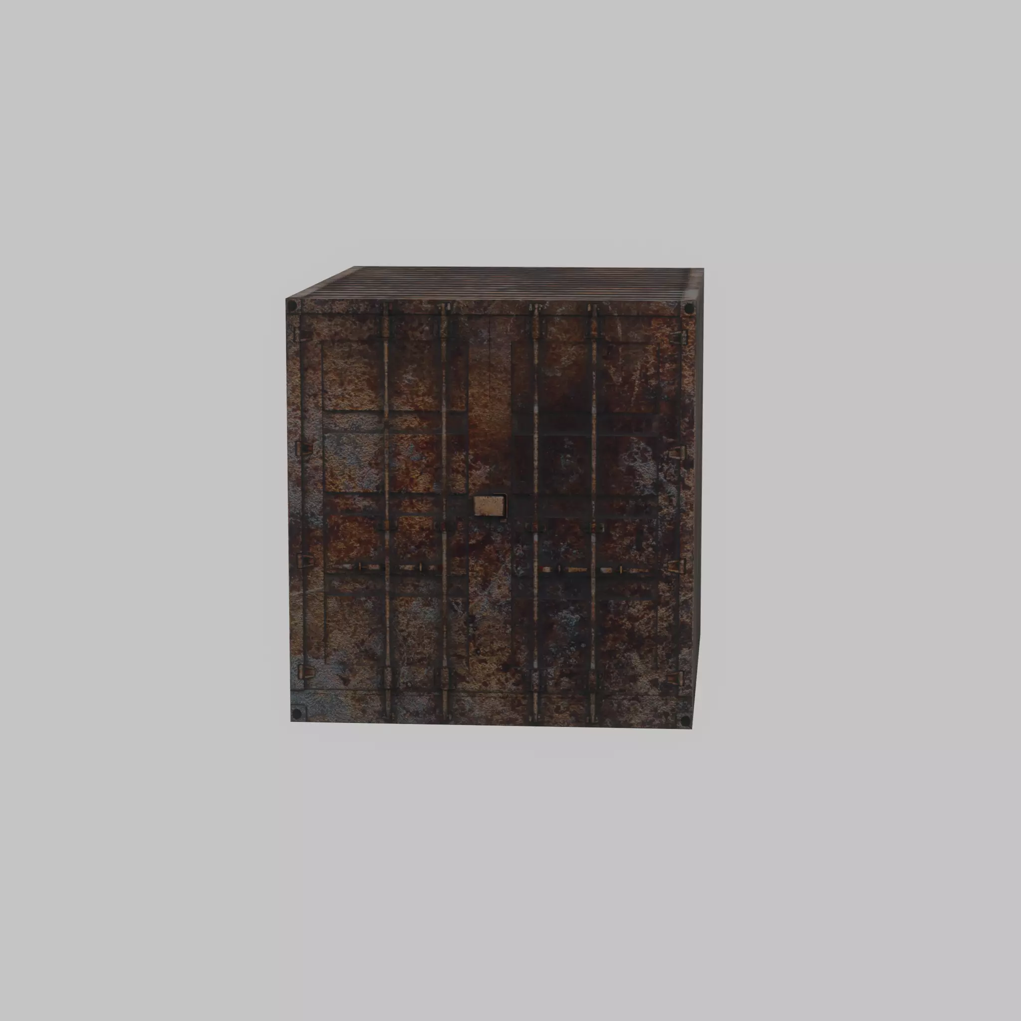 Shipping Container rusty 10-ft Low-poly 3D model_31
