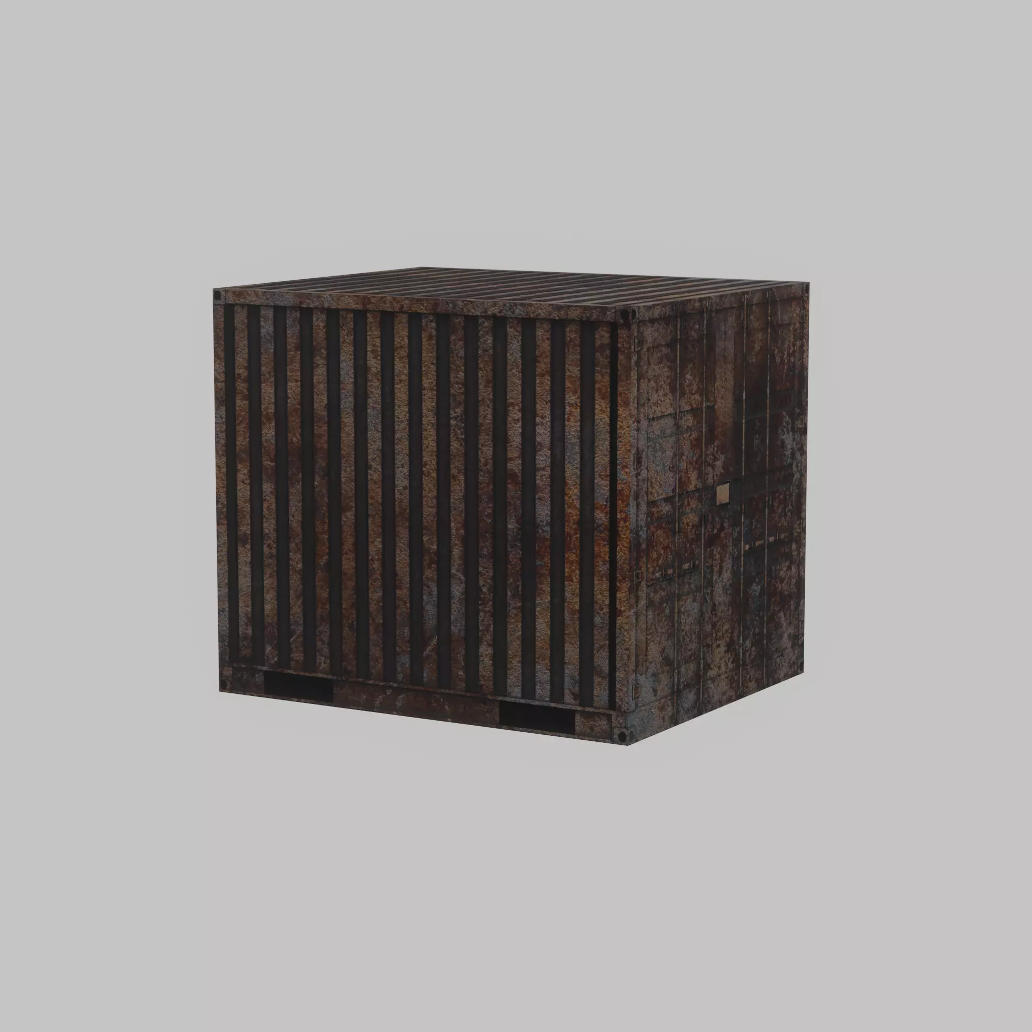Shipping Container rusty 10-ft Low-poly 3D model_52
