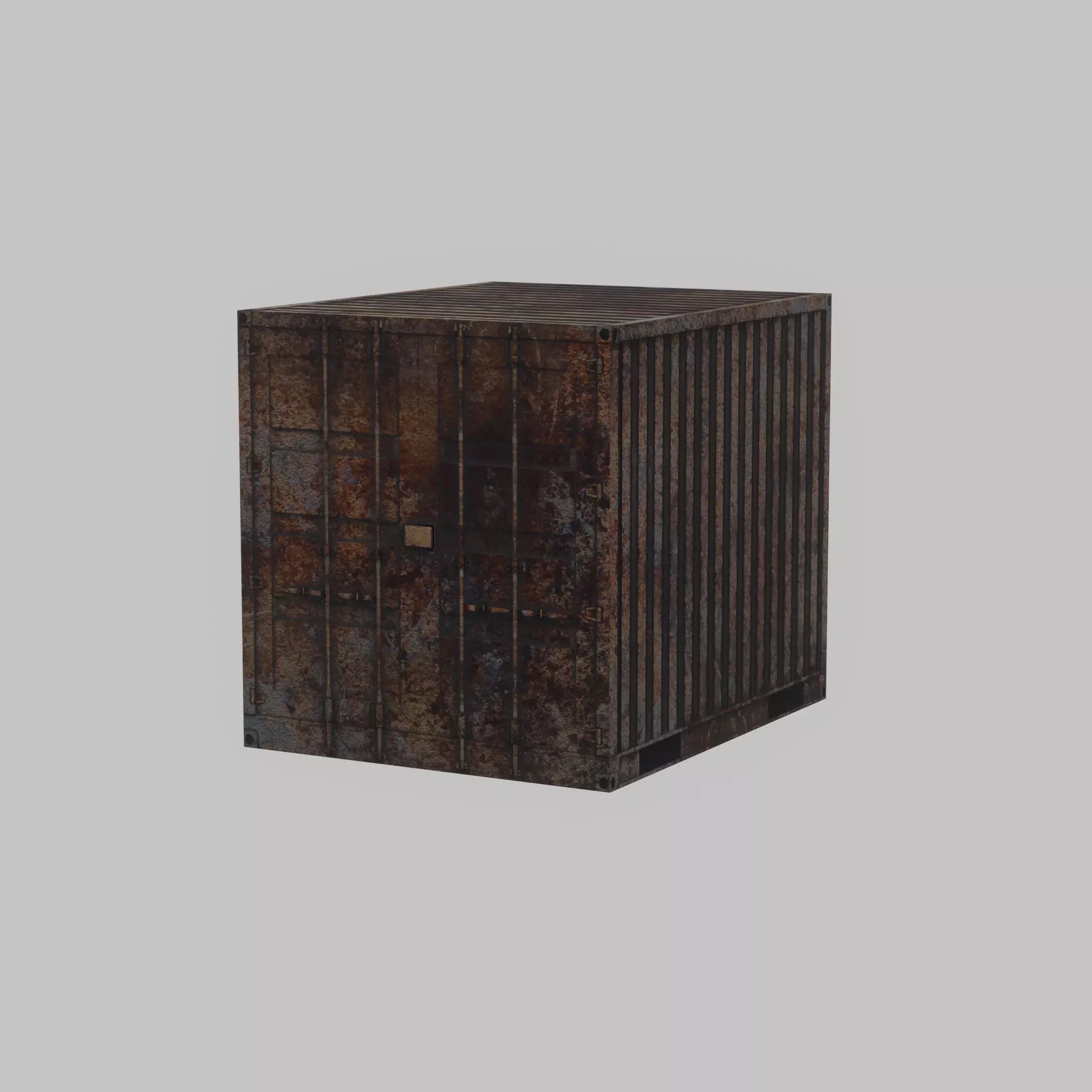 Shipping Container rusty 10-ft Low-poly 3D model_22
