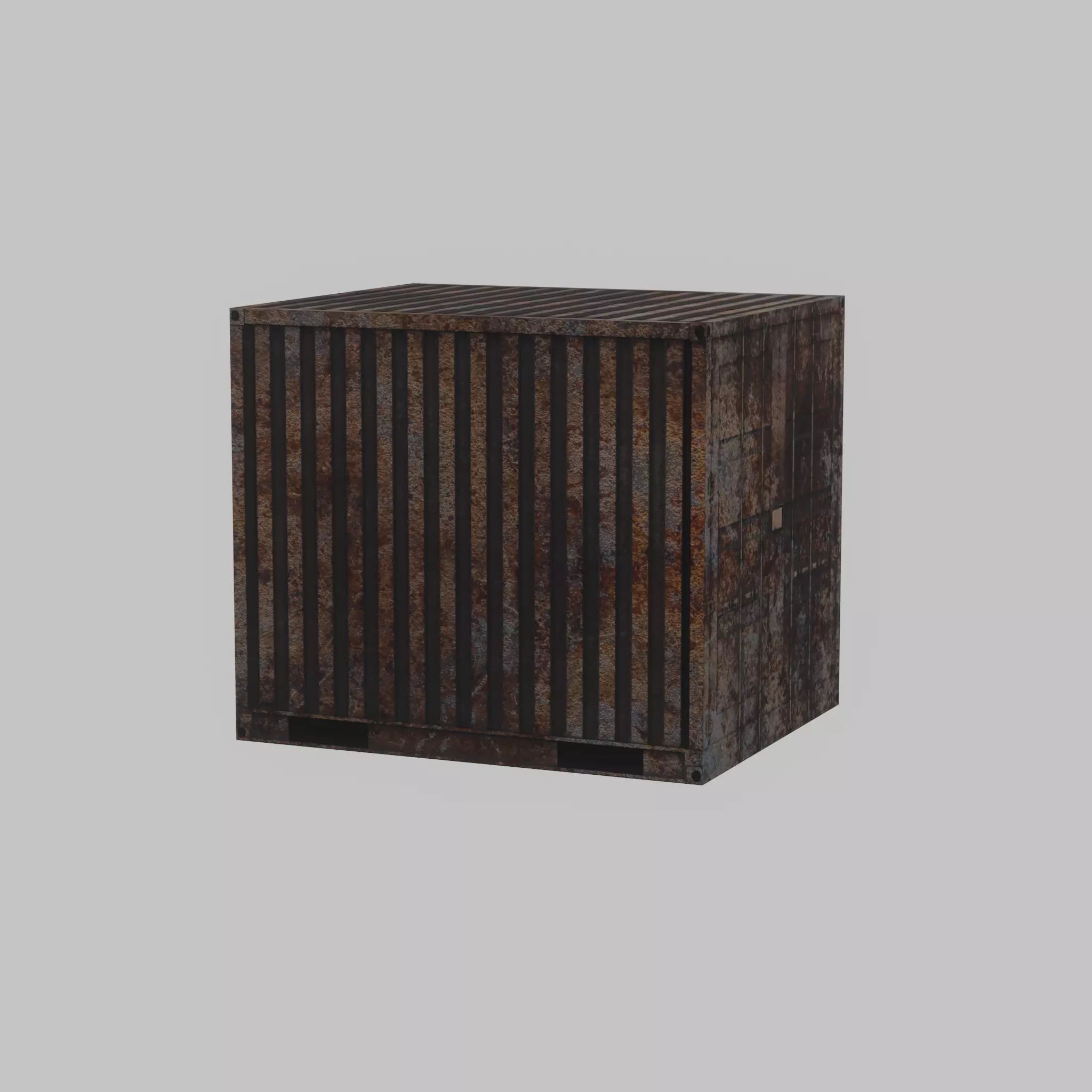 Shipping Container rusty 10-ft Low-poly 3D model_27