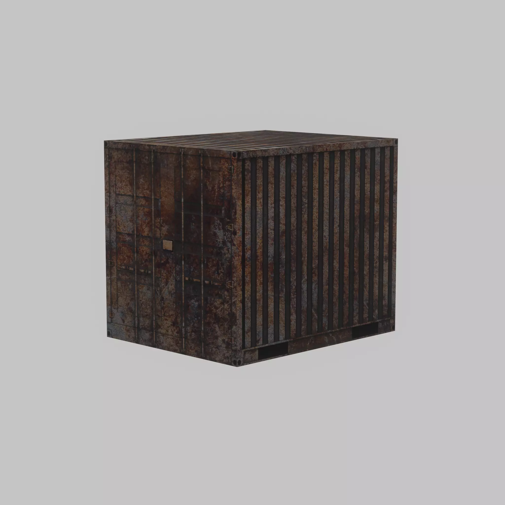 Shipping Container rusty 10-ft Low-poly 3D model_28