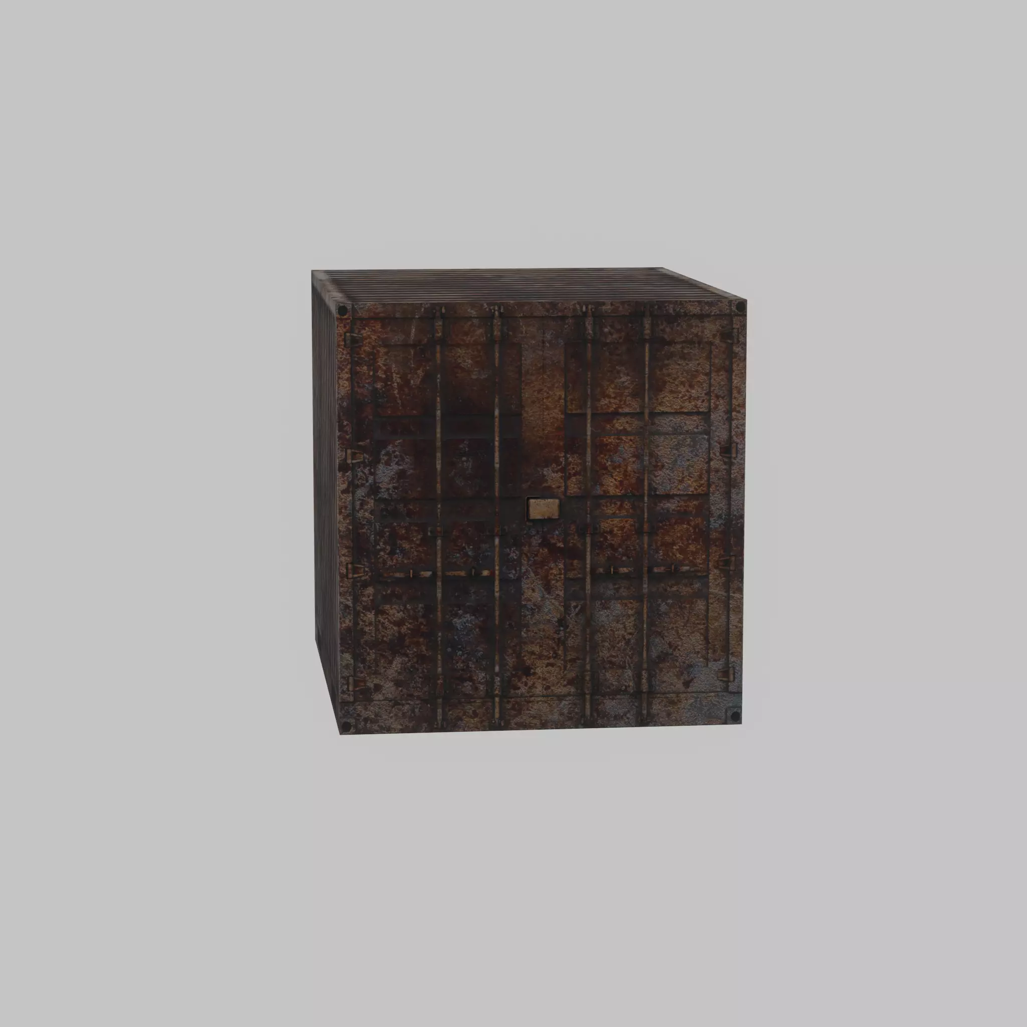 Shipping Container rusty 10-ft Low-poly 3D model_56