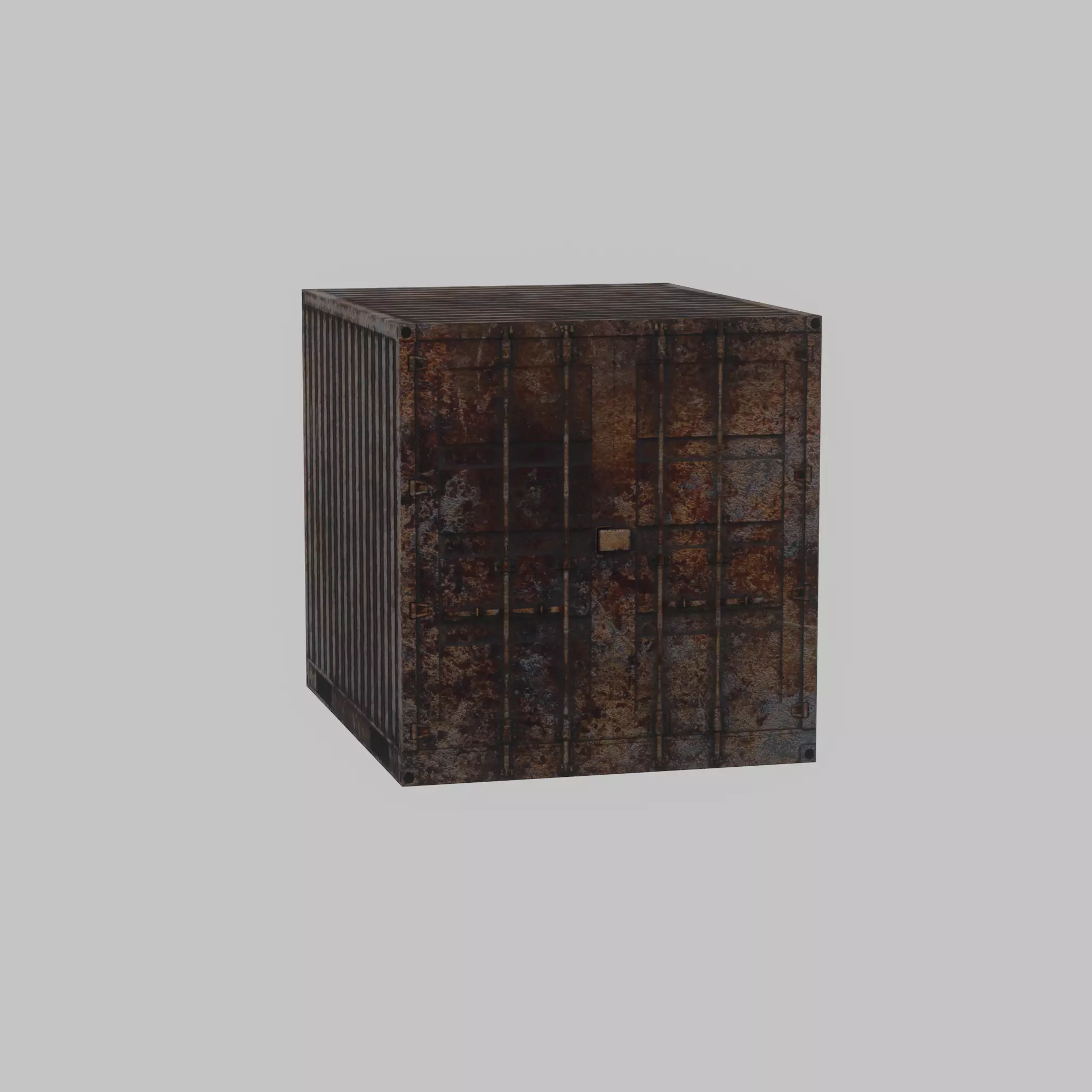 Shipping Container rusty 10-ft Low-poly 3D model_45