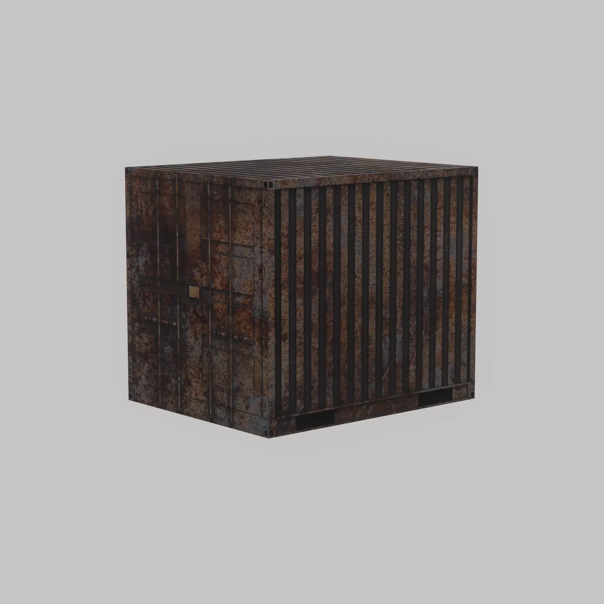 Shipping Container rusty 10-ft Low-poly 3D model_42