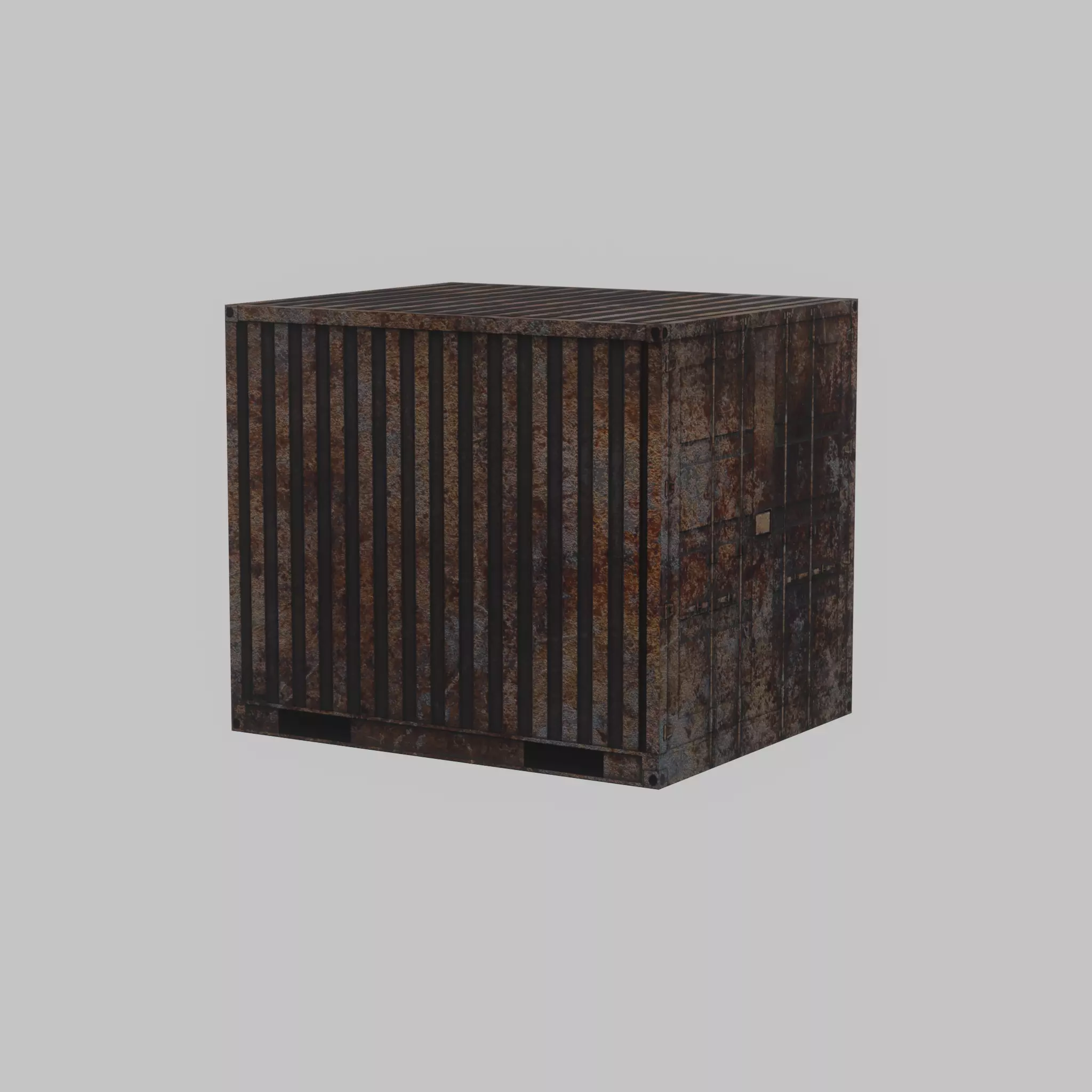 Shipping Container rusty 10-ft Low-poly 3D model_65