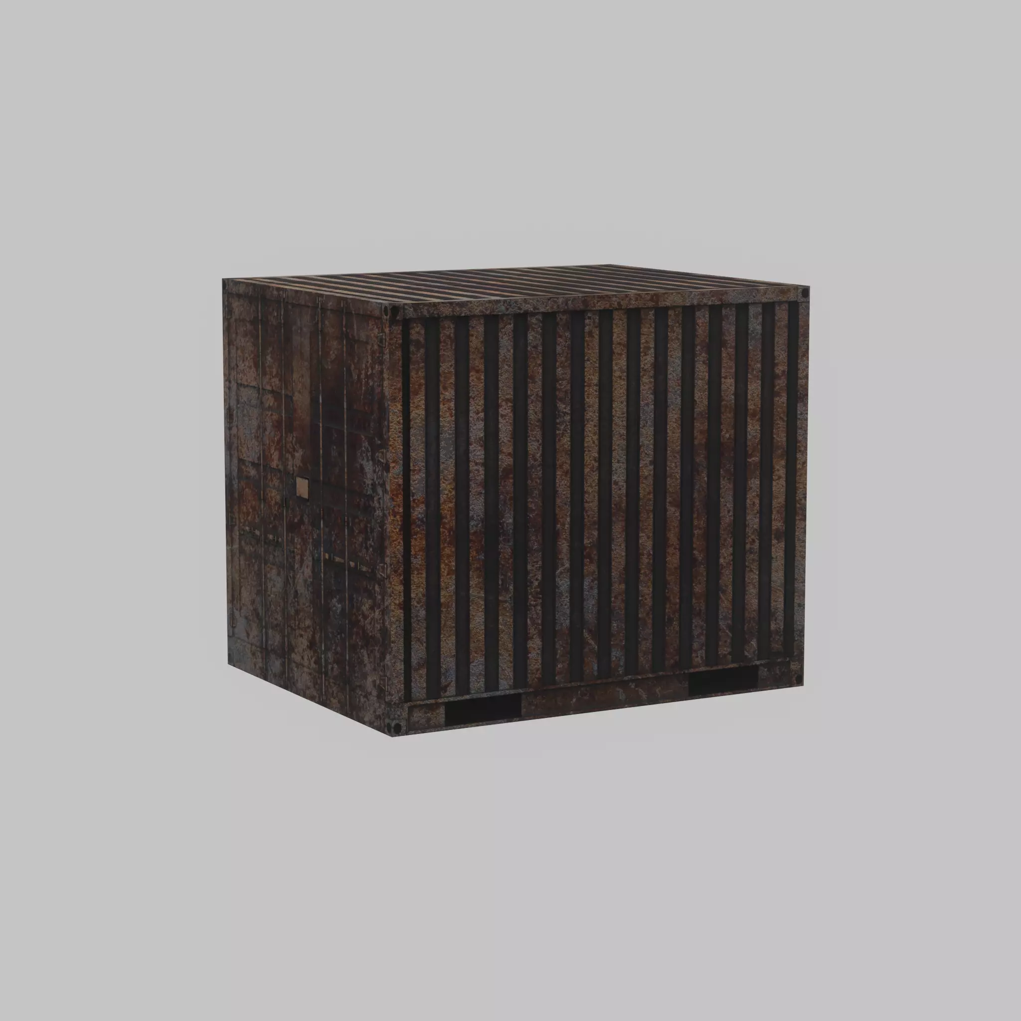 Shipping Container rusty 10-ft Low-poly 3D model_24