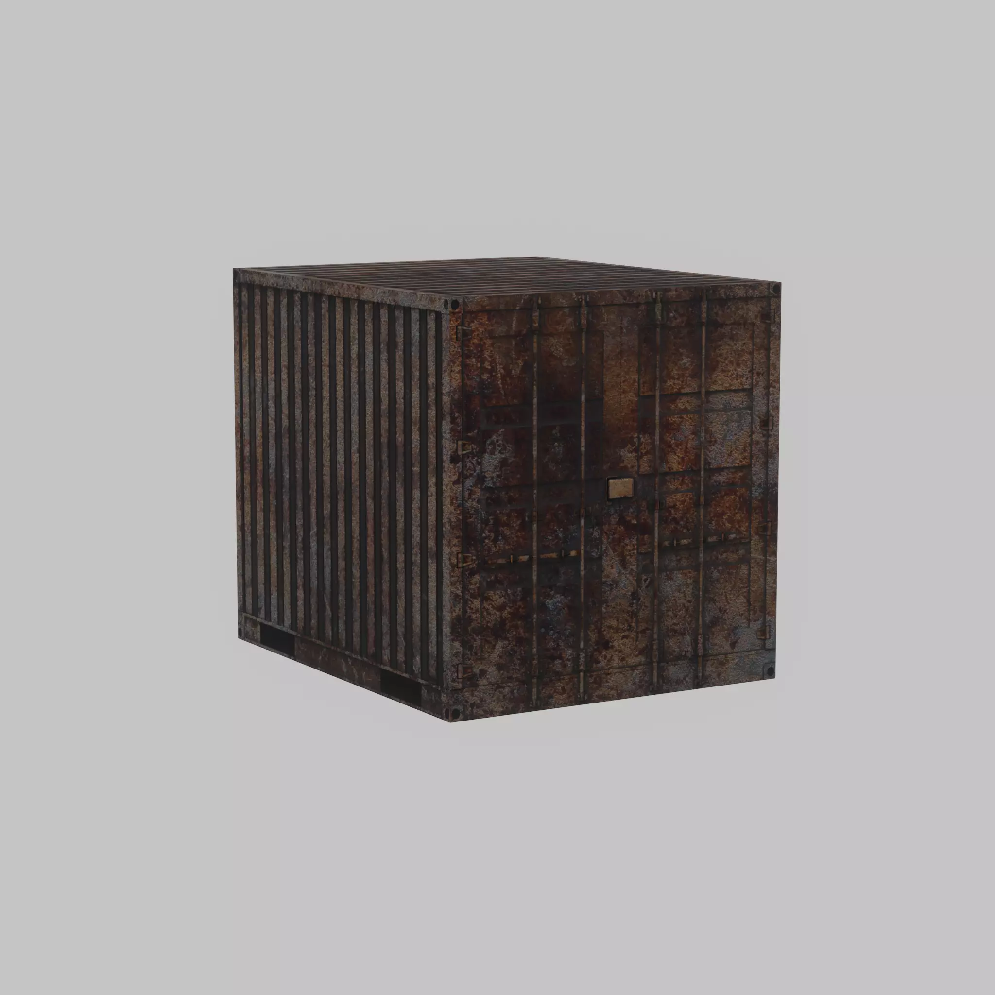 Shipping Container rusty 10-ft Low-poly 3D model_54