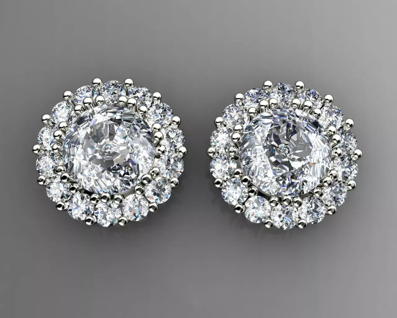 Diamond Earrings Puset 3D print model