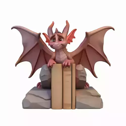 Exquisite 3D Gargoyle Bookend Model with Stone 3D model