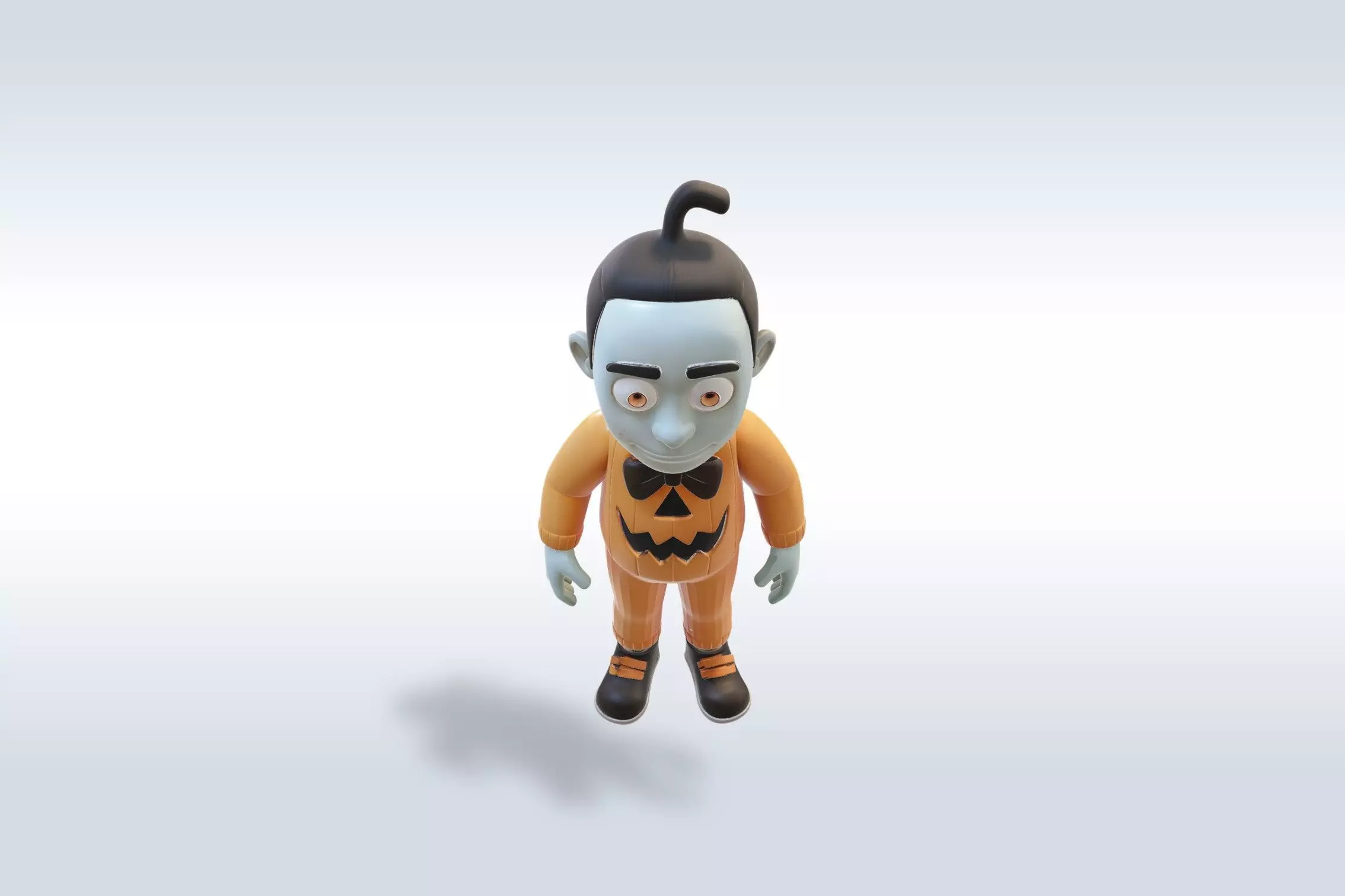 Cheerful Pumpkin Boy Halloween Character 3D model_3