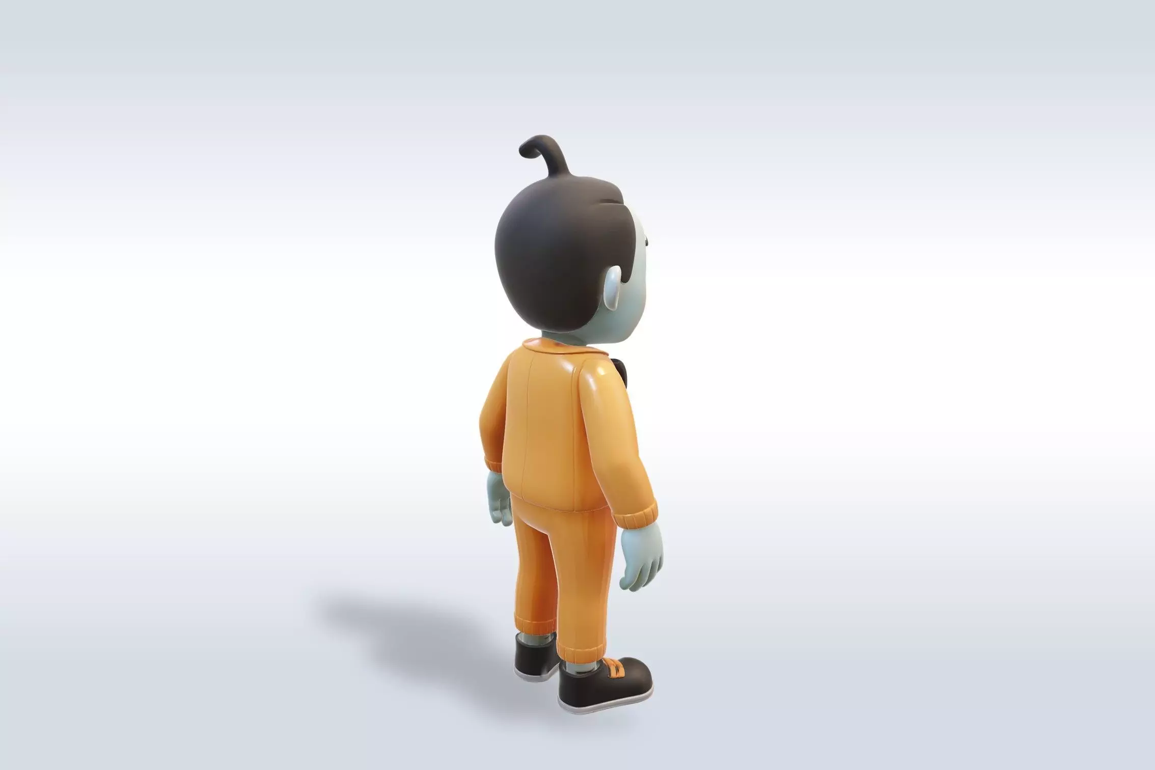 Cheerful Pumpkin Boy Halloween Character 3D model_4