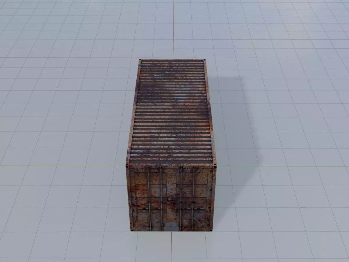 Rusty Freight-Container 20ft  Low-poly 3D model_15