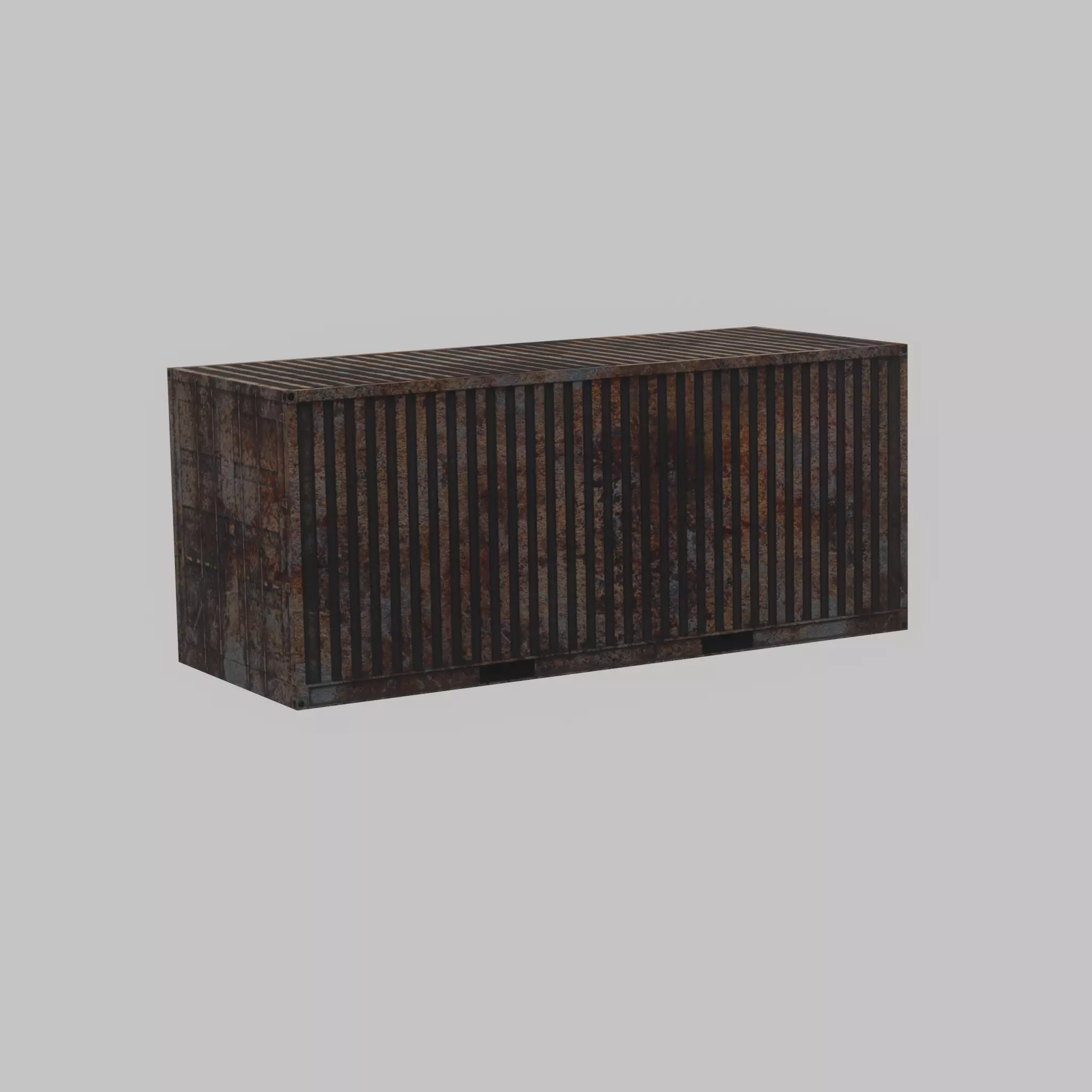 Rusty Freight-Container 20ft  Low-poly 3D model_44