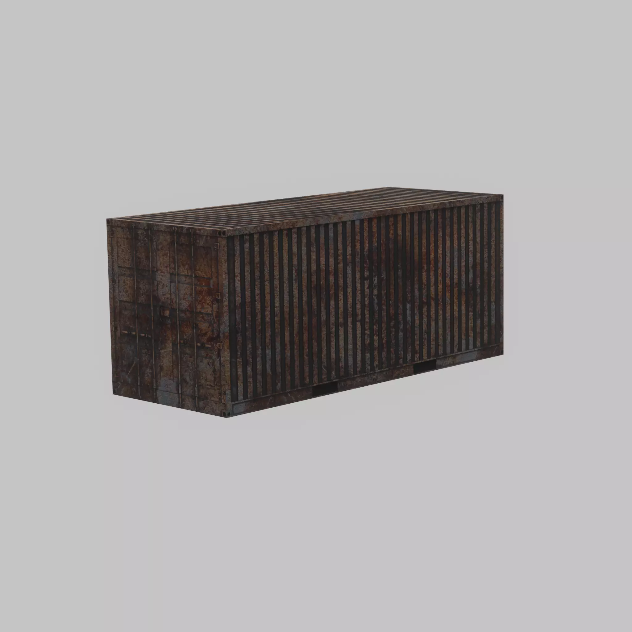 Rusty Freight-Container 20ft  Low-poly 3D model_42