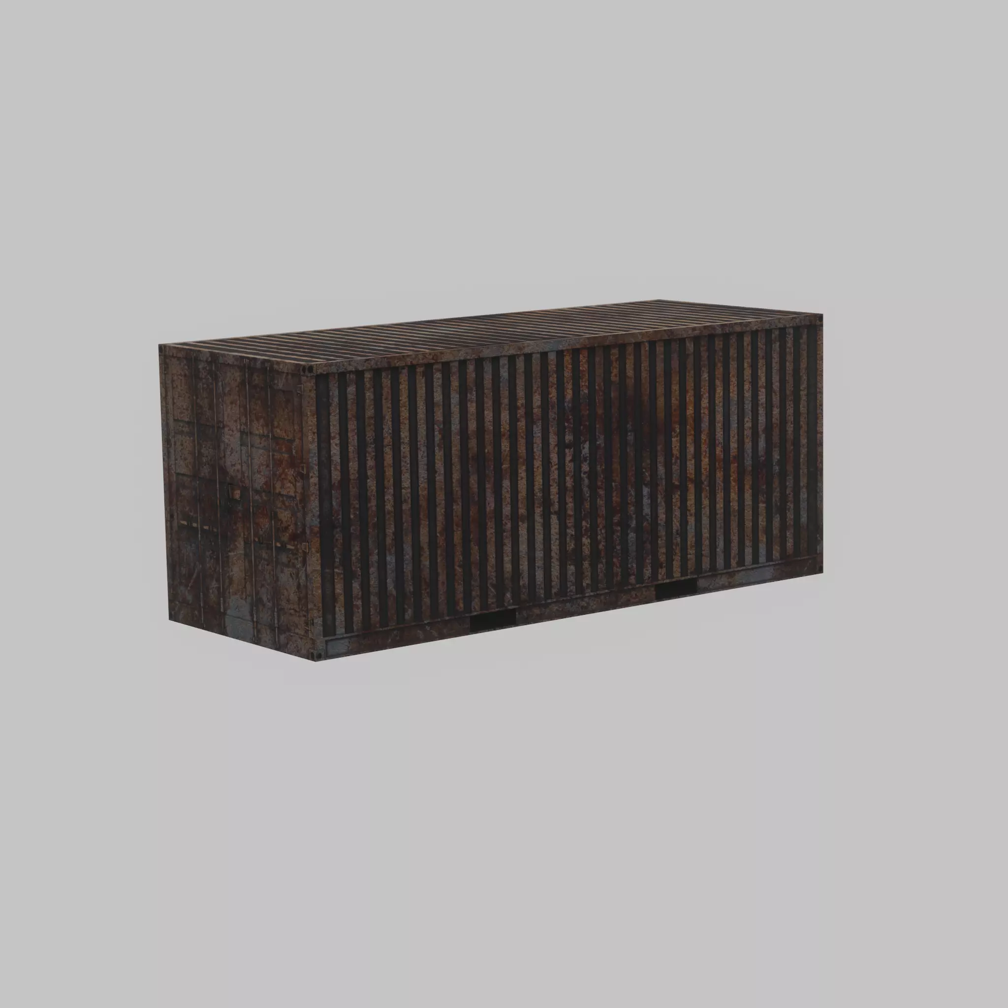 Rusty Freight-Container 20ft  Low-poly 3D model_32