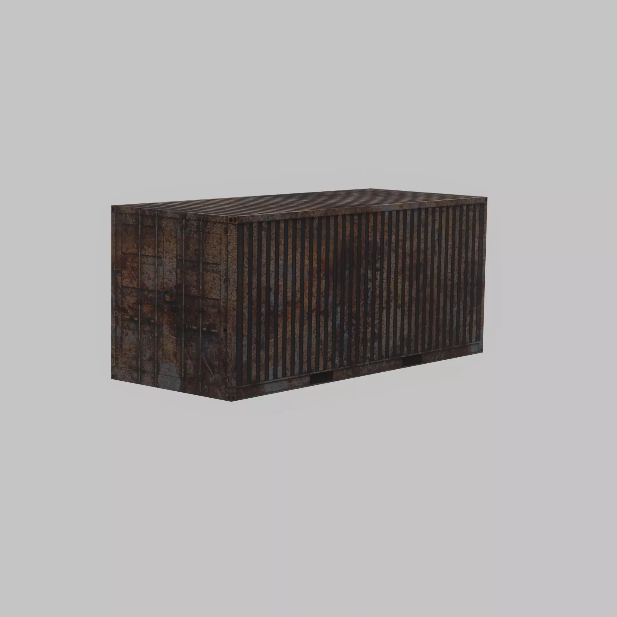Rusty Freight-Container 20ft  Low-poly 3D model_31