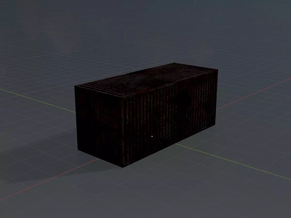 Rusty Freight-Container 20ft  Low-poly 3D model_5