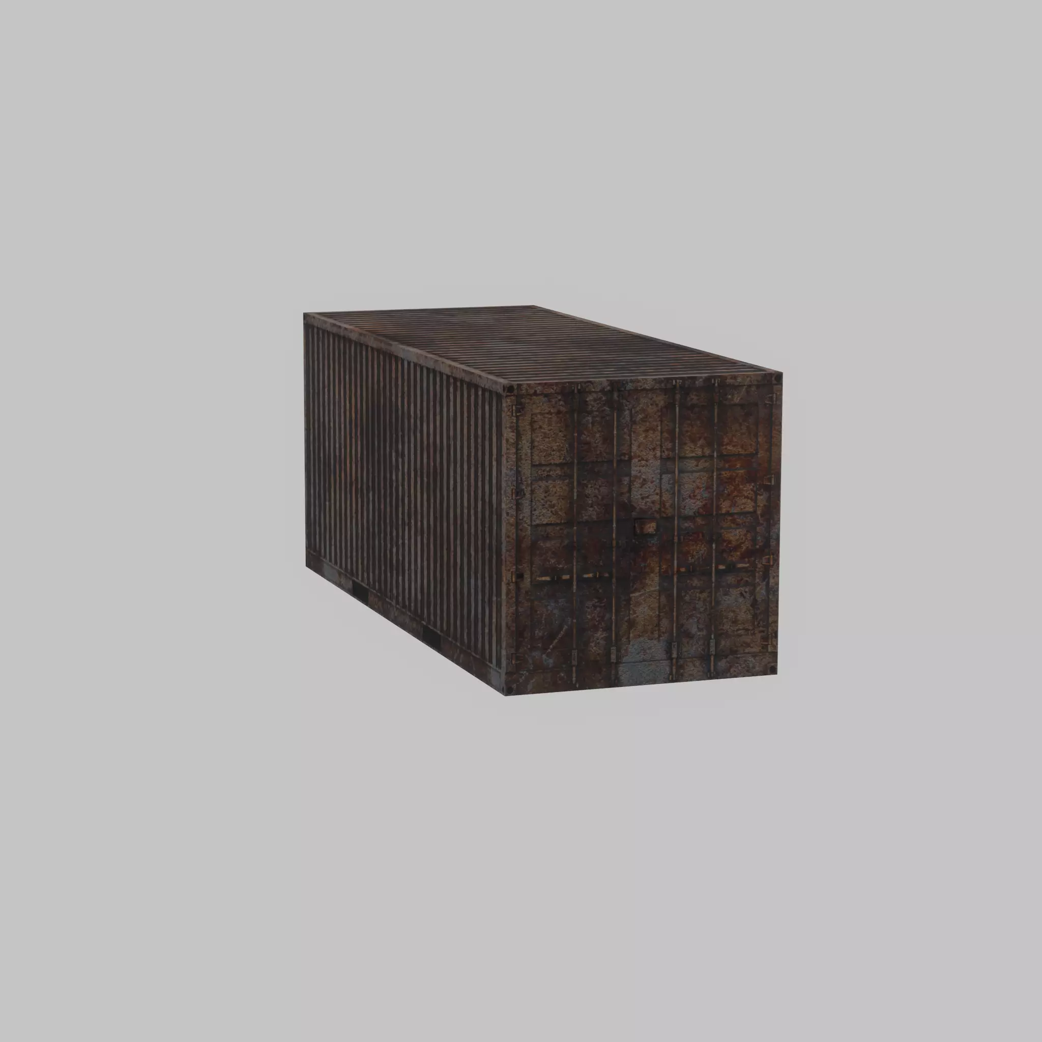 Rusty Freight-Container 20ft  Low-poly 3D model_24