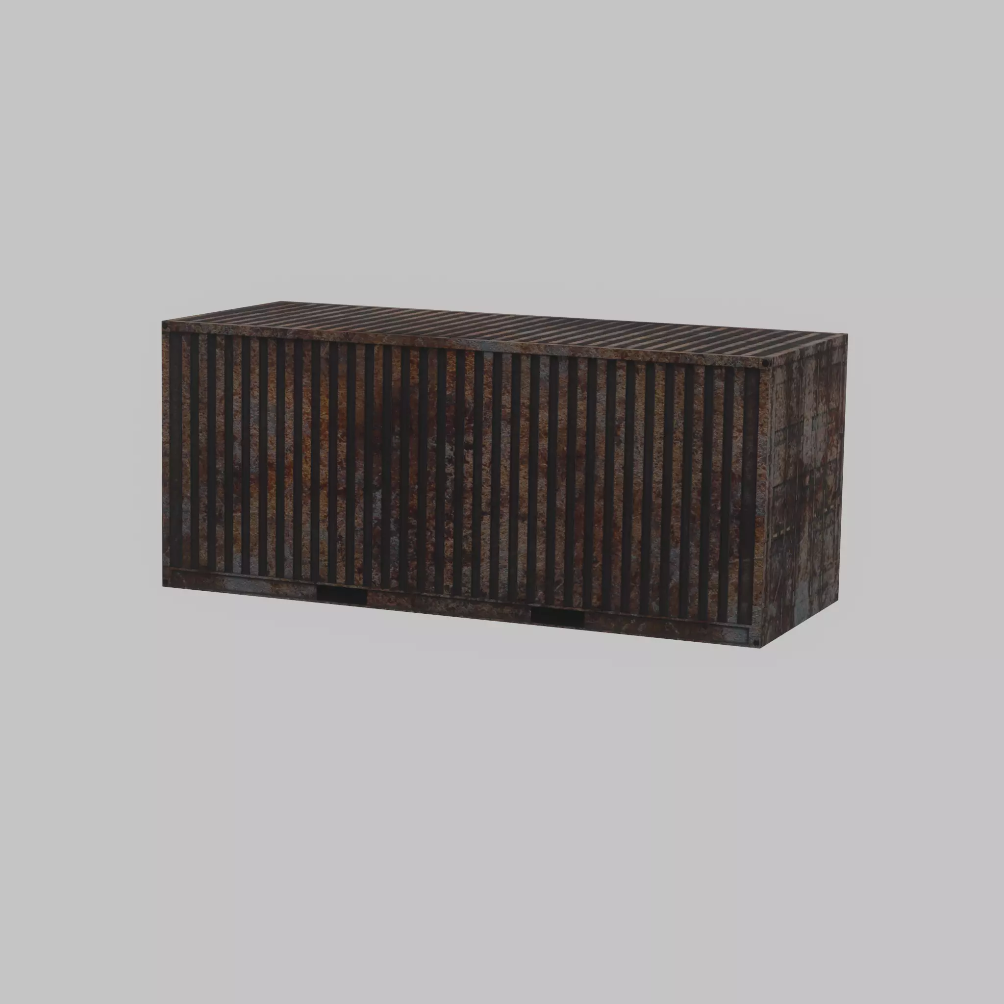 Rusty Freight-Container 20ft  Low-poly 3D model_40