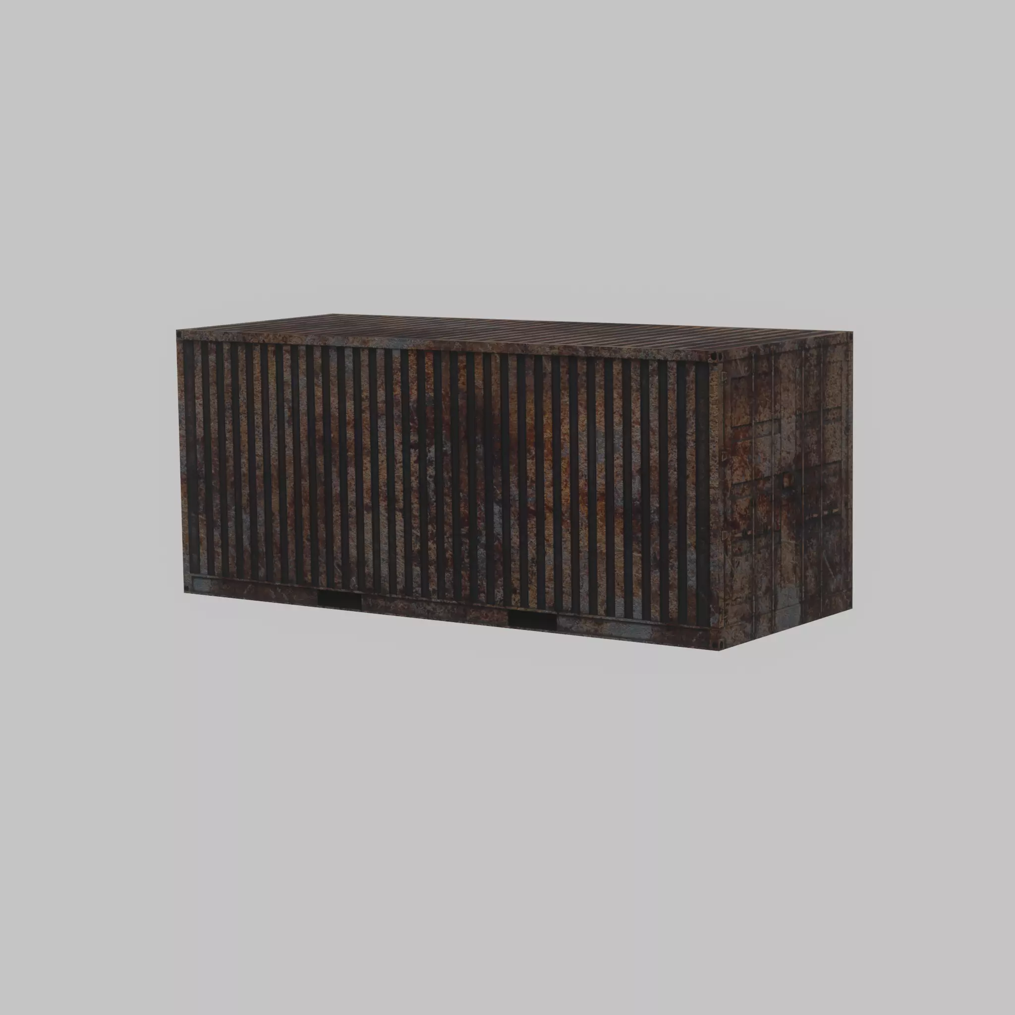 Rusty Freight-Container 20ft  Low-poly 3D model_66