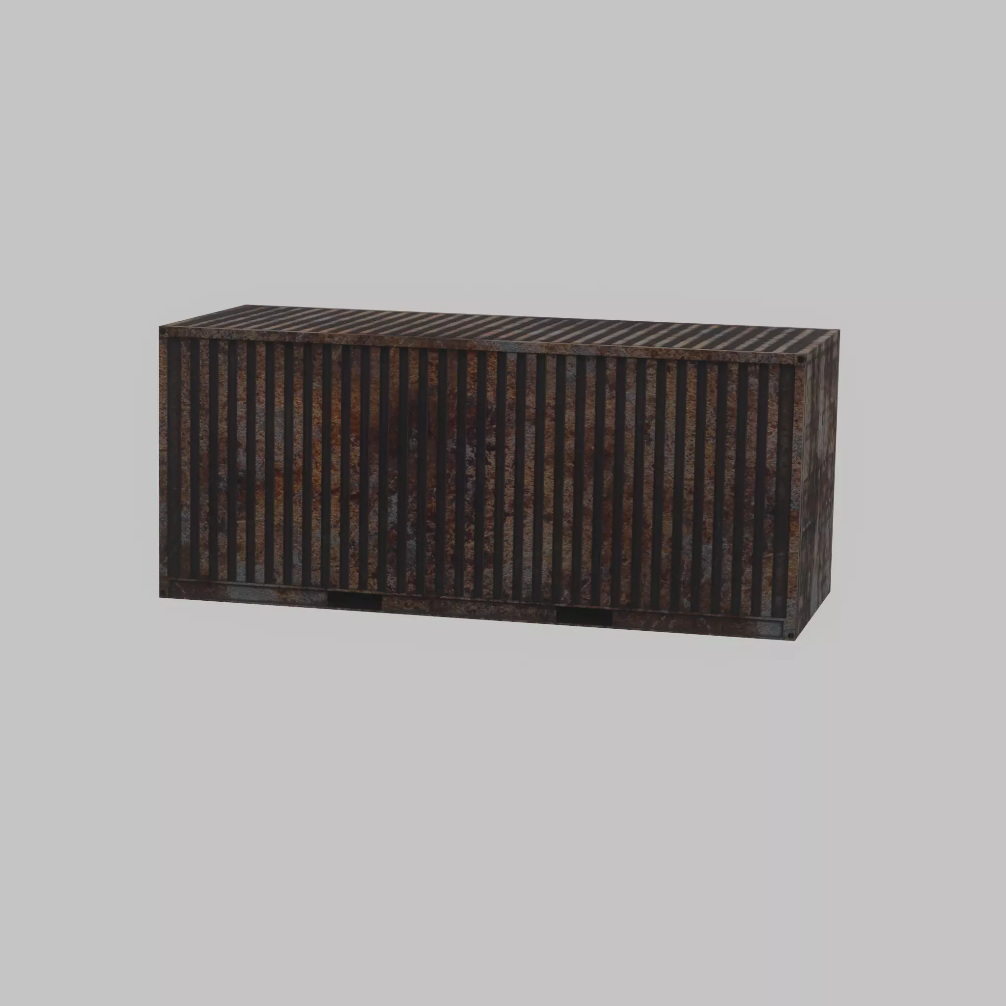 Rusty Freight-Container 20ft  Low-poly 3D model_25