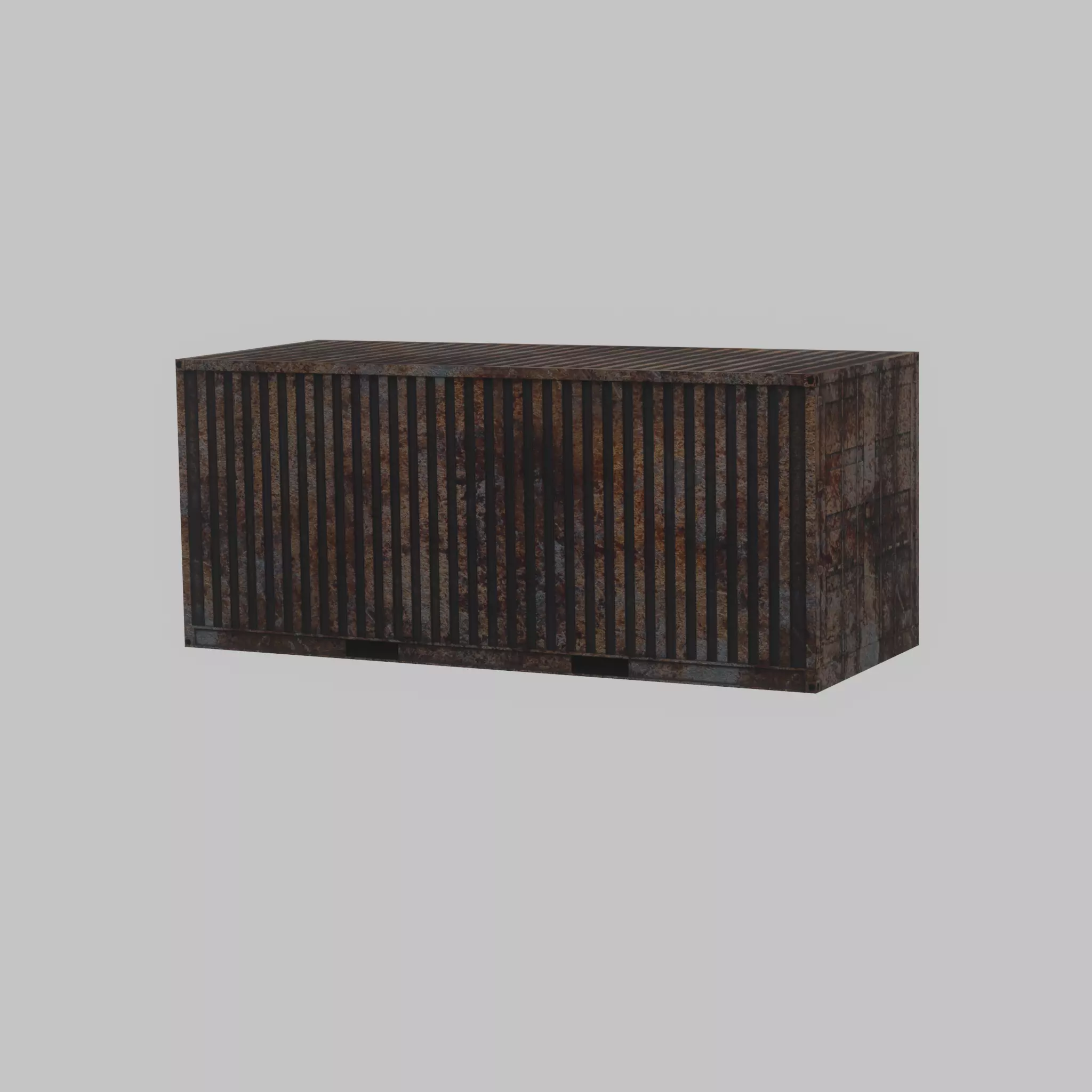 Rusty Freight-Container 20ft  Low-poly 3D model_29