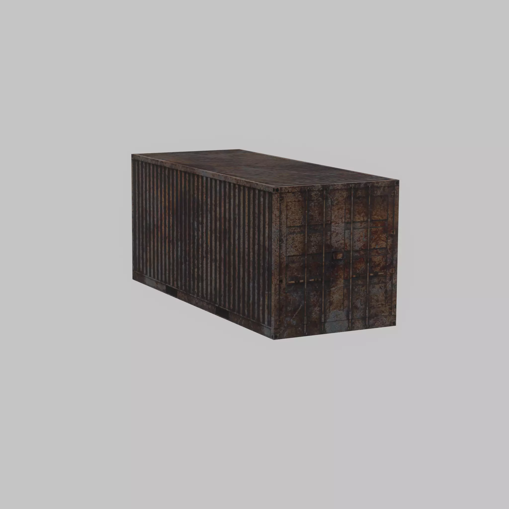 Rusty Freight-Container 20ft  Low-poly 3D model_35