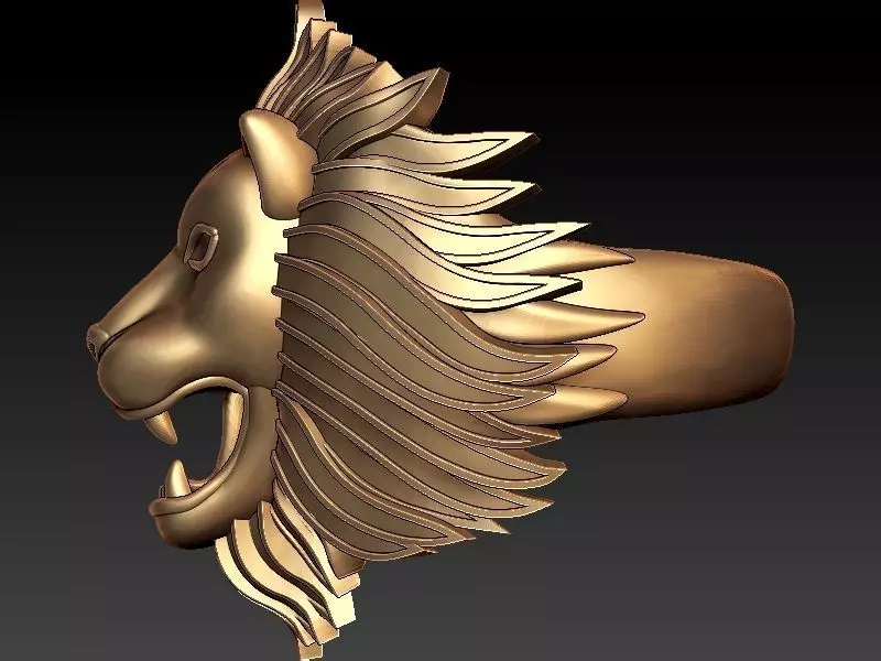 Lion Ring 3D print model_5