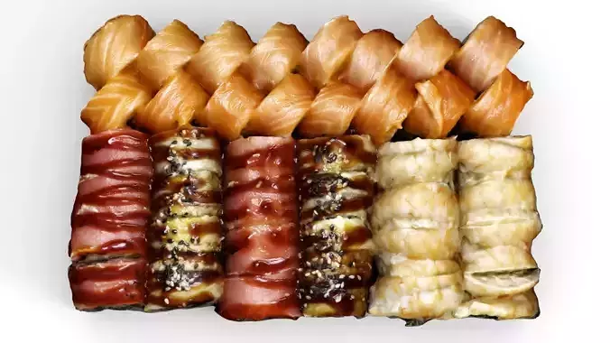 Sushi set 3D scan 3D model