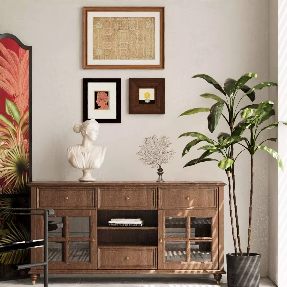 Decorative cabinet and leisure chair 3D model_3