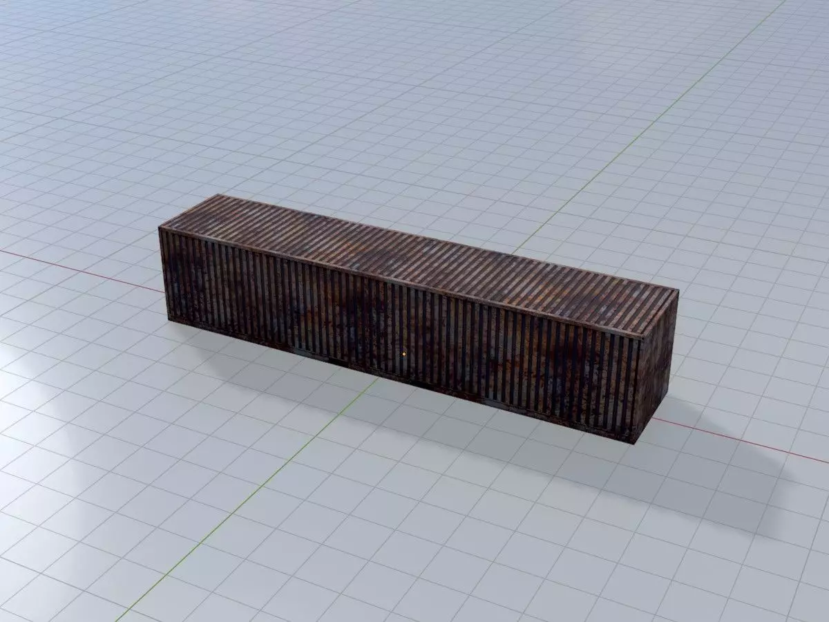 Rusty Cargo-Container 40ft Low-poly 3D model_4