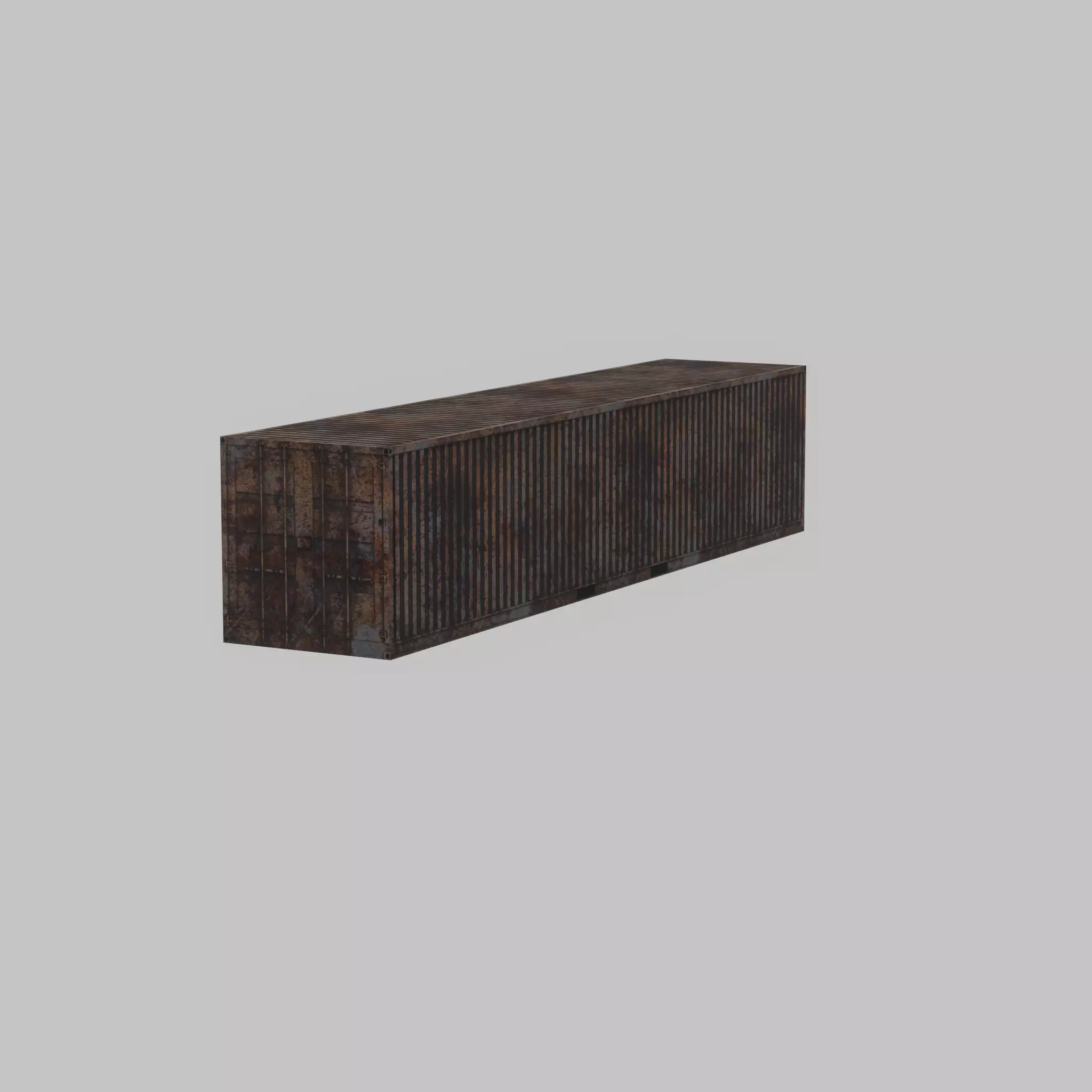 Rusty Cargo-Container 40ft Low-poly 3D model_40
