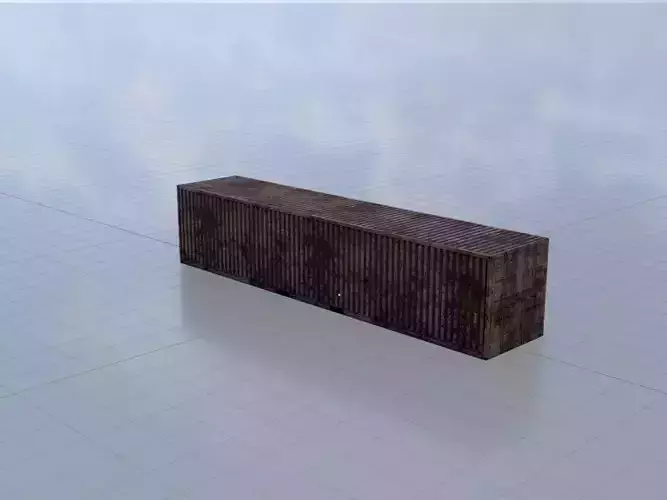 Rusty Cargo-Container 40ft Low-poly 3D model