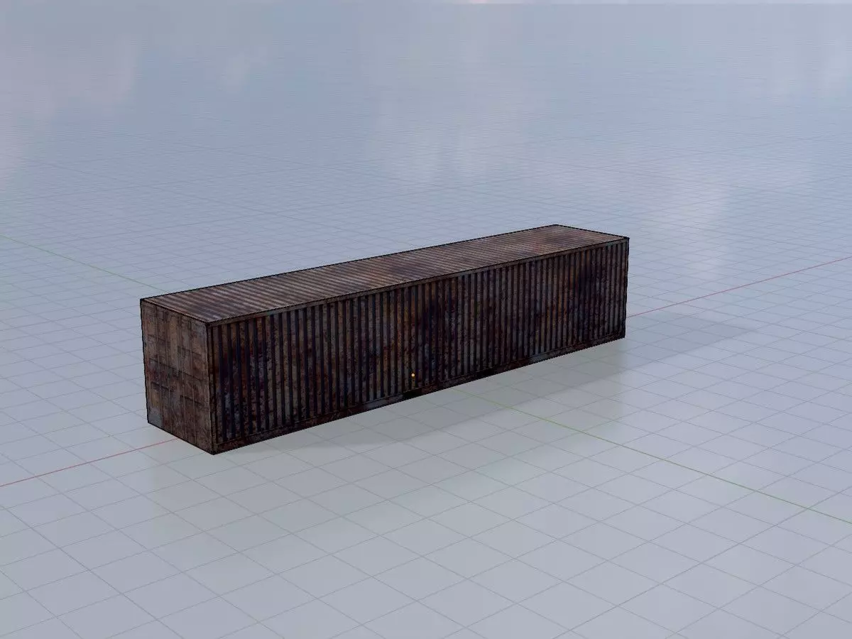 Rusty Cargo-Container 40ft Low-poly 3D model_7