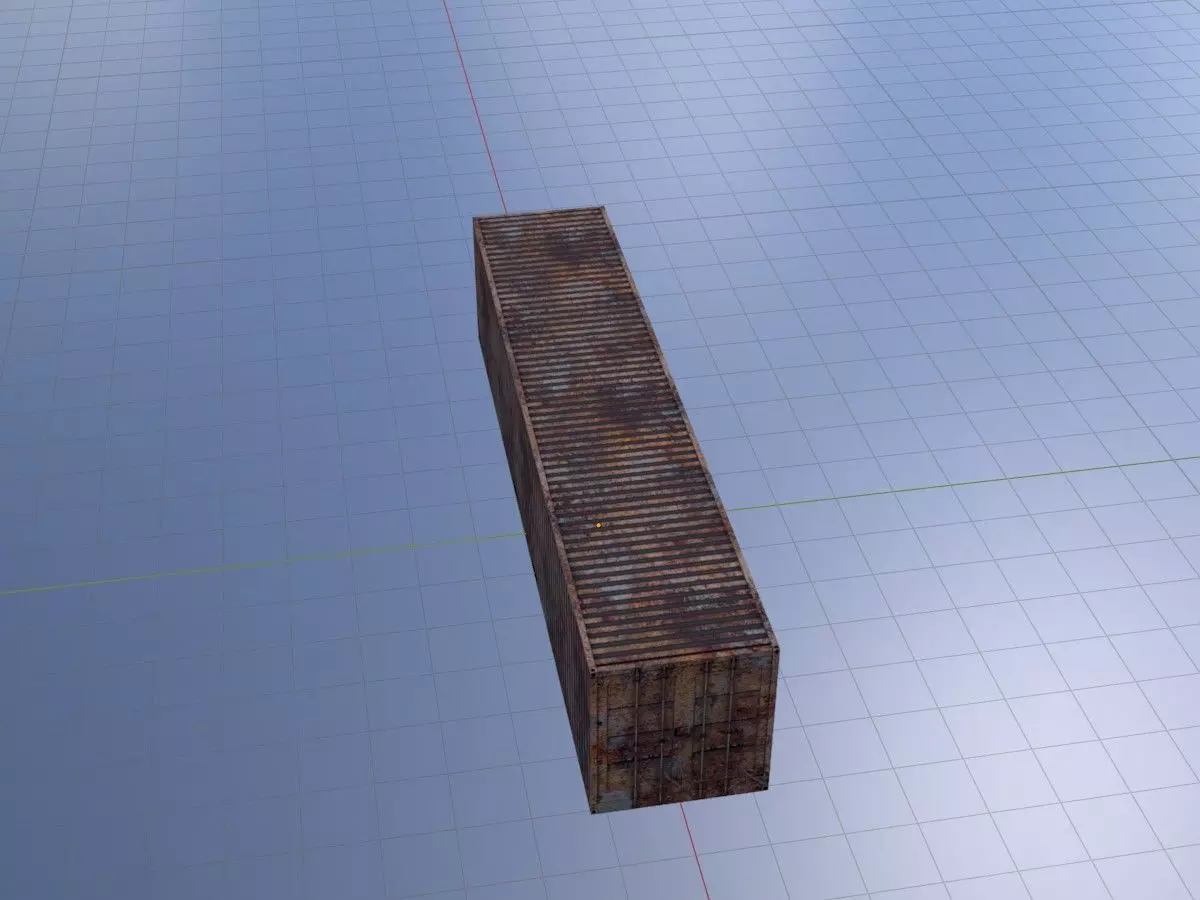 Rusty Cargo-Container 40ft Low-poly 3D model_19