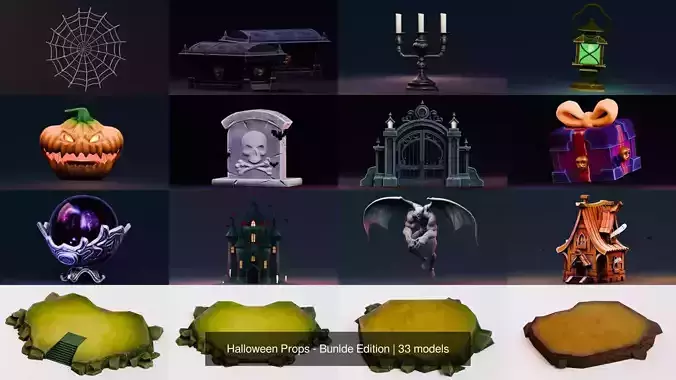Halloween Props - Bunlde Edition 3D Model Collection