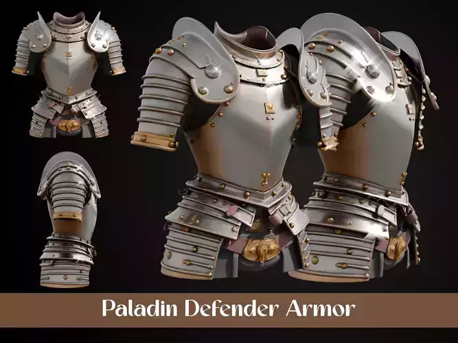 Stylized Medieval Armor - Paladin Defender 3D print model Stylized Medieval Armor - Paladin Defender 3D print model