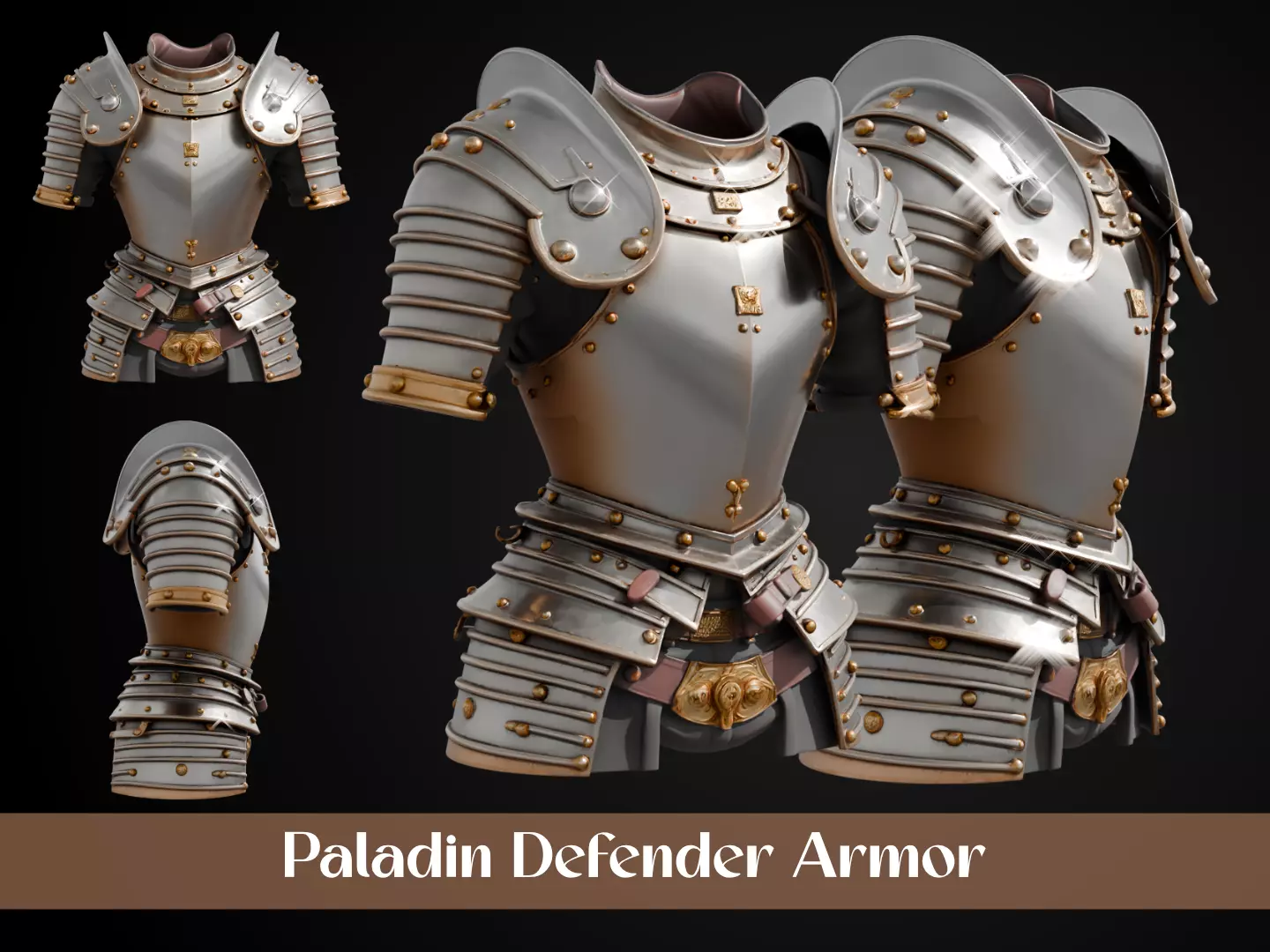 Stylized Medieval Armor - Paladin Defender 3D print model_0
