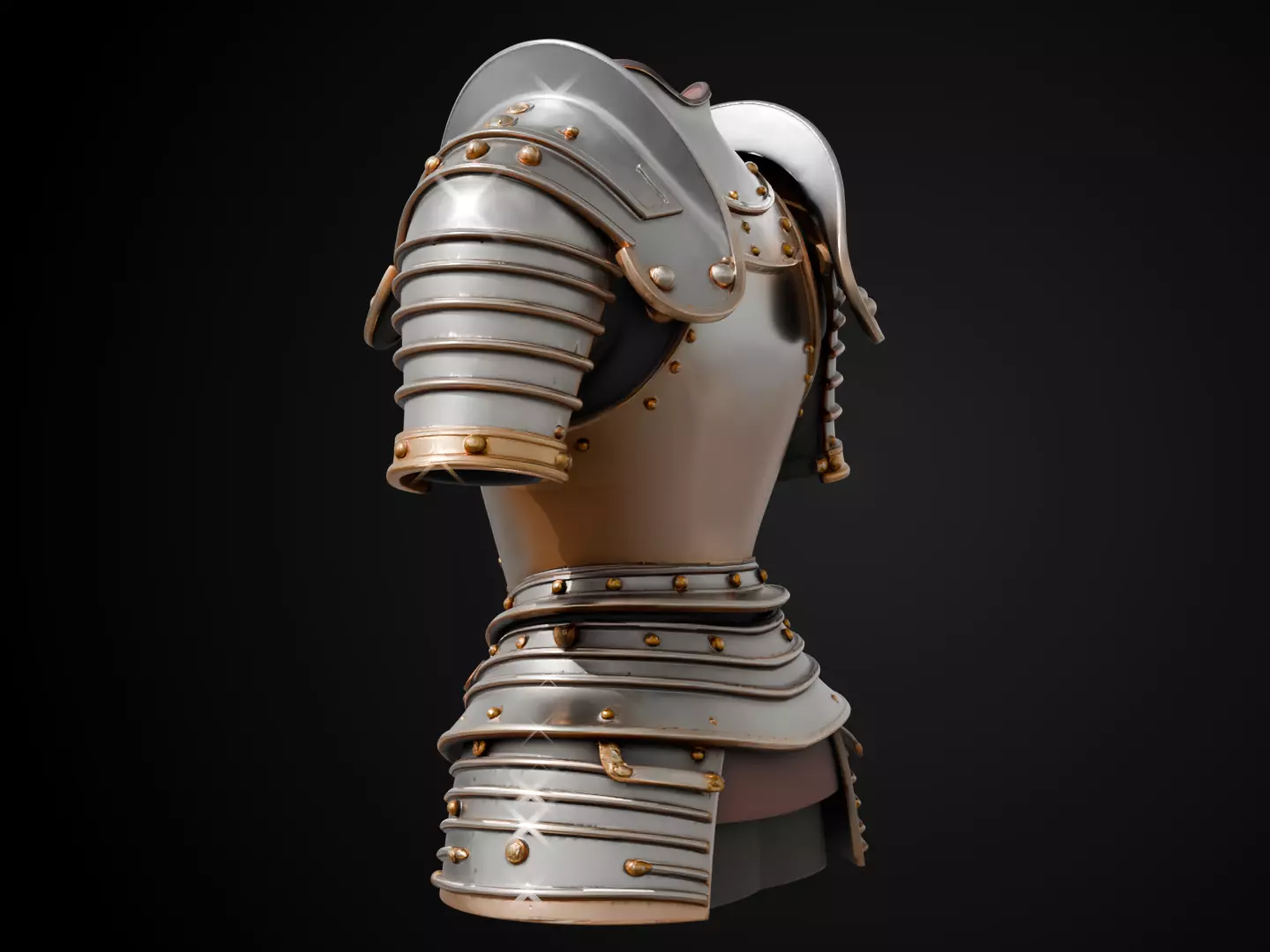 Stylized Medieval Armor - Paladin Defender 3D print model_8