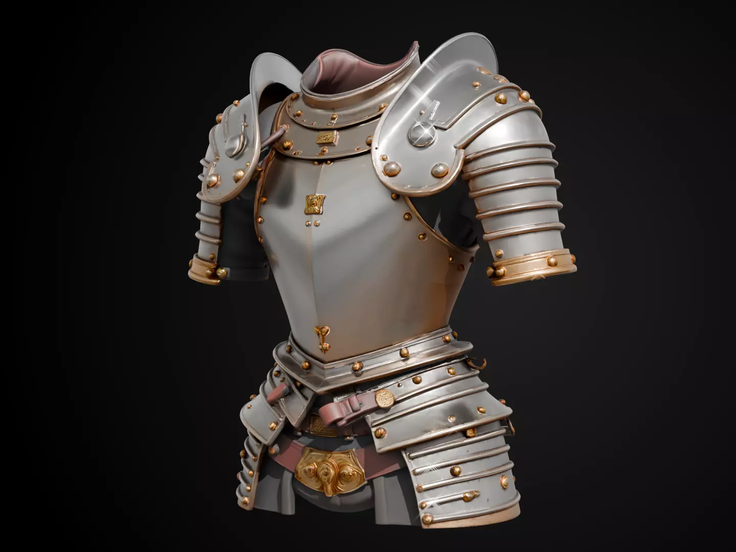 Stylized Medieval Armor - Paladin Defender 3D print model_11