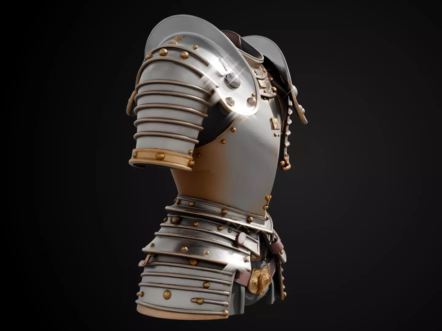 Stylized Medieval Armor - Paladin Defender 3D print model_2
