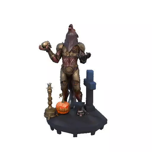 2527Halloween Werewolf with Skull and Grave Scene 3D Model 3D print model_12