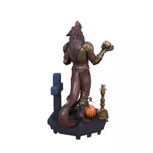 2527Halloween Werewolf with Skull and Grave Scene 3D Model 3D print model_25