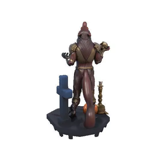 2527Halloween Werewolf with Skull and Grave Scene 3D Model 3D print model_28