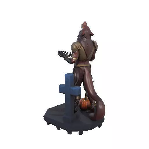 2527Halloween Werewolf with Skull and Grave Scene 3D Model 3D print model_30