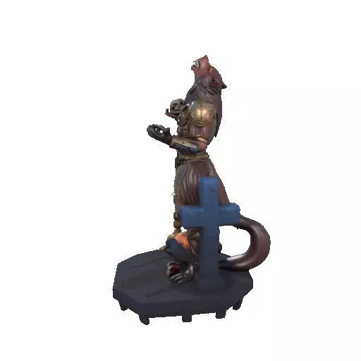 2527Halloween Werewolf with Skull and Grave Scene 3D Model 3D print model_34