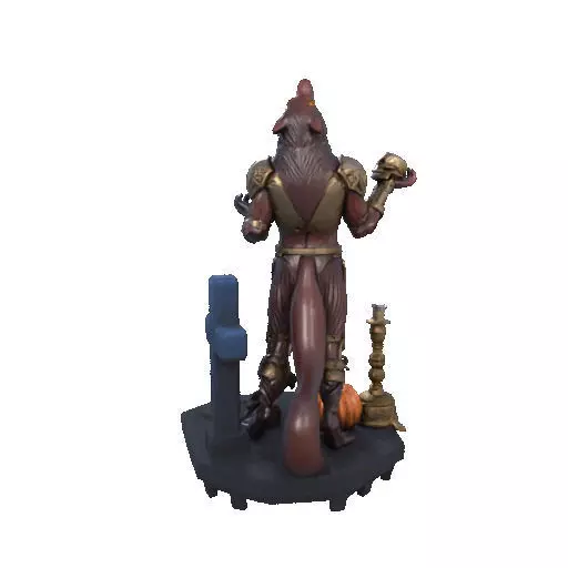2527Halloween Werewolf with Skull and Grave Scene 3D Model 3D print model_27
