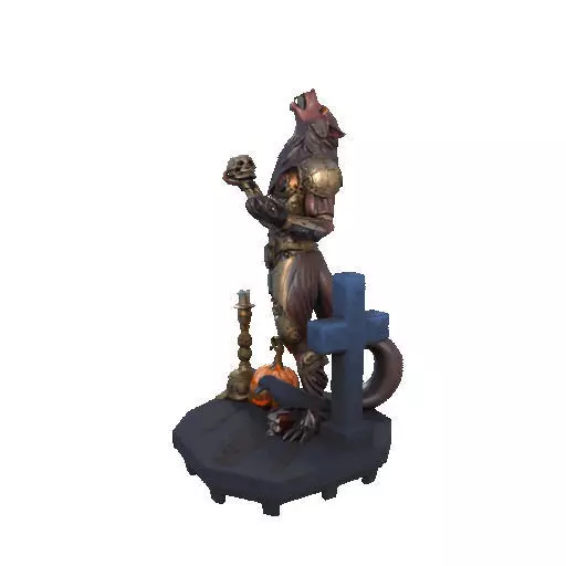 2527Halloween Werewolf with Skull and Grave Scene 3D Model 3D print model_36